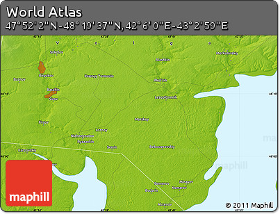 Physical Map of the Area around 48° 5' 50" N, 42° 34' 30" E