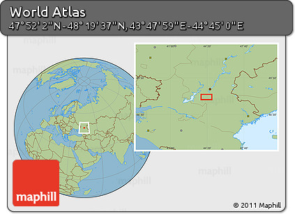 Savanna Style Location Map of the Area around 48° 5' 50" N, 44° 16' 29" E