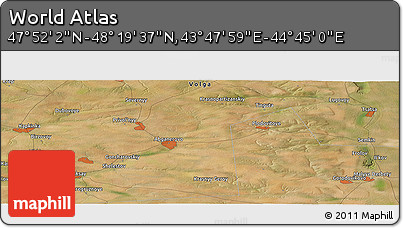 Satellite Panoramic Map of the Area around 48° 5' 50" N, 44° 16' 29" E