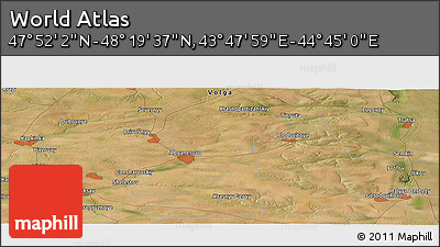 Satellite Panoramic Map of the Area around 48° 5' 50" N, 44° 16' 29" E
