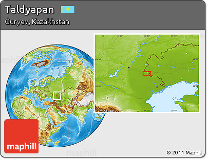 Physical Location Map of Taldyapan