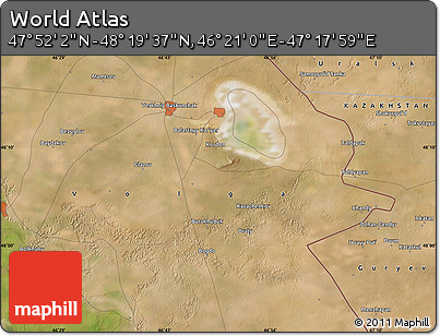 Satellite Map of the Area around 48° 5' 50" N, 46° 49' 30" E