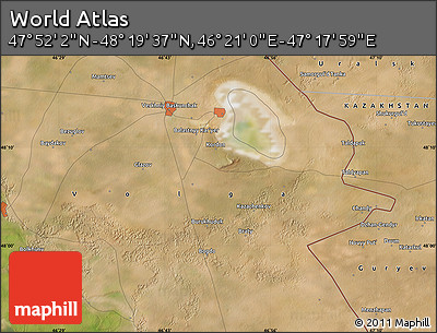 Satellite Map of the Area around 48° 5' 50" N, 46° 49' 30" E