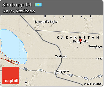 Shaded Relief Map of Shukurgul'd