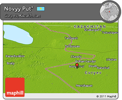 Physical Panoramic Map of Novyy Put'