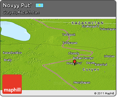 Physical Panoramic Map of Novyy Put'