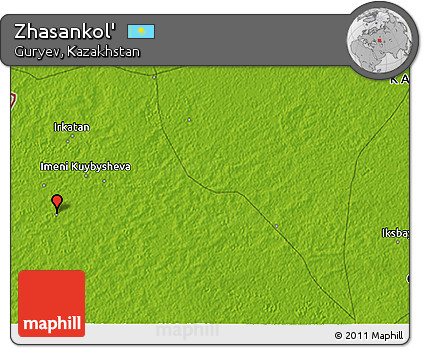 Physical 3D Map of Zhasankol'