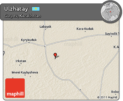 Shaded Relief 3D Map of Ulzhatay