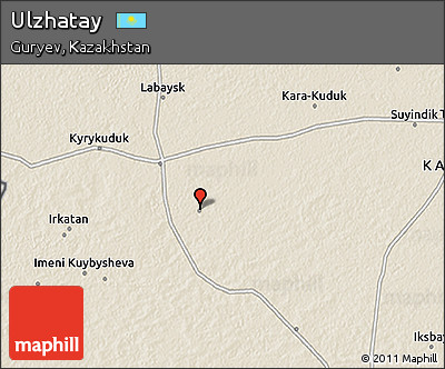 Shaded Relief 3D Map of Ulzhatay