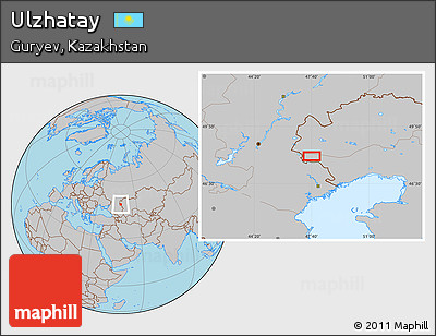 Gray Location Map of Ulzhatay