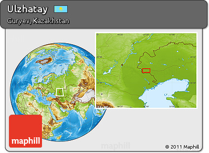 Physical Location Map of Ulzhatay