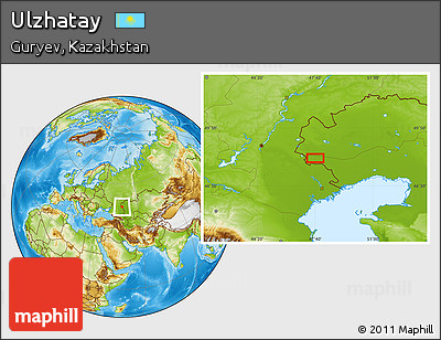 Physical Location Map of Ulzhatay