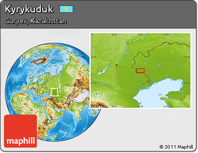 Physical Location Map of Kyrykuduk