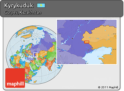 Political Location Map of Kyrykuduk