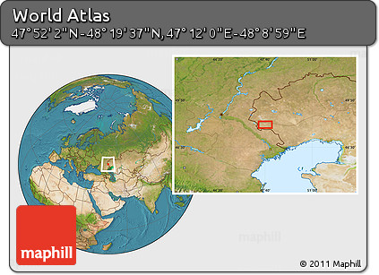 Satellite Location Map of the Area around 48° 5' 50" N, 47° 40' 29" E