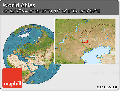 Satellite Location Map of the Area around 48° 5' 50" N, 47° 40' 29" E