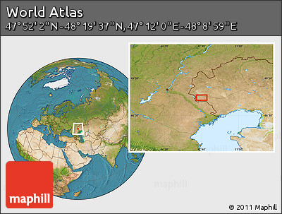Satellite Location Map of the Area around 48° 5' 50" N, 47° 40' 29" E