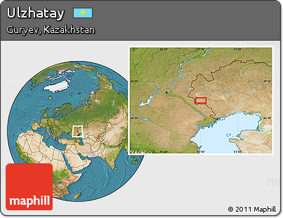 Satellite Location Map of Ulzhatay