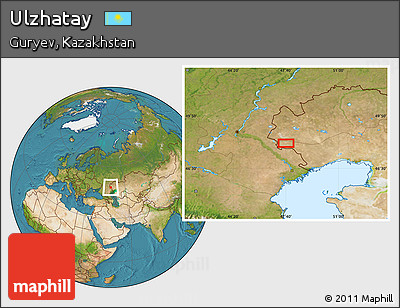 Satellite Location Map of Ulzhatay
