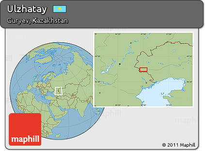 Savanna Style Location Map of Ulzhatay