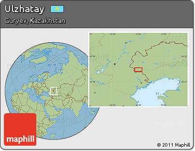 Savanna Style Location Map of Ulzhatay
