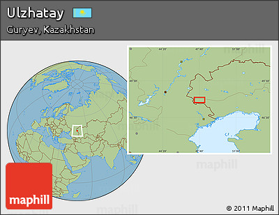 Savanna Style Location Map of Ulzhatay