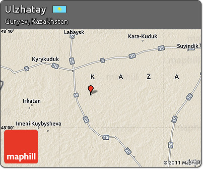 Shaded Relief Map of Ulzhatay