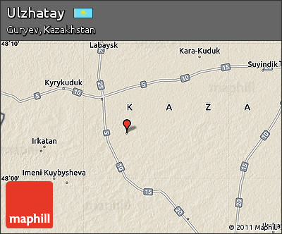 Shaded Relief Map of Ulzhatay