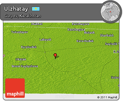 Physical Panoramic Map of Ulzhatay