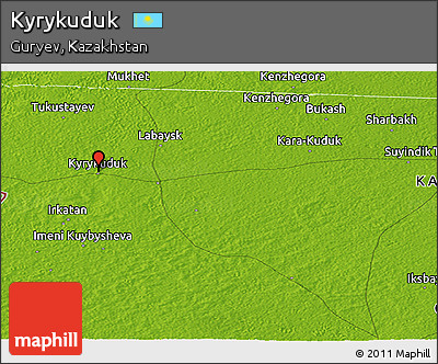 Physical Panoramic Map of Kyrykuduk