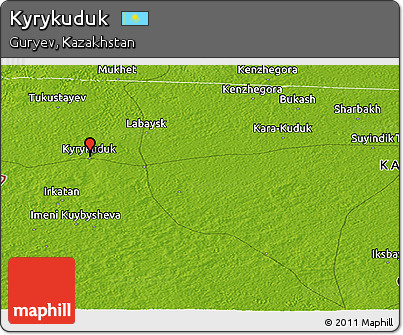 Physical Panoramic Map of Kyrykuduk