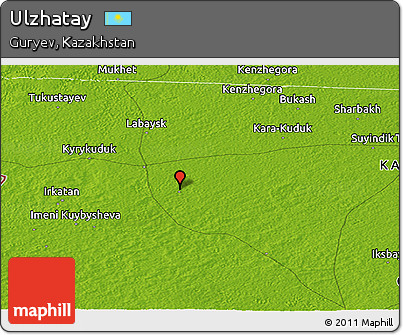 Physical Panoramic Map of Ulzhatay