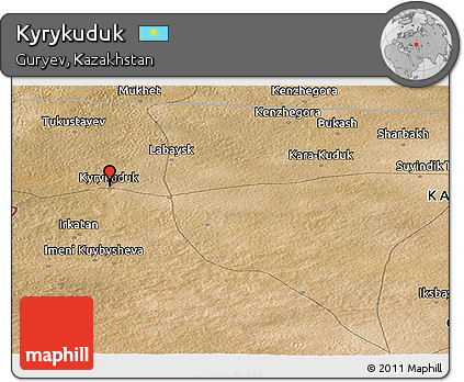 Satellite Panoramic Map of Kyrykuduk