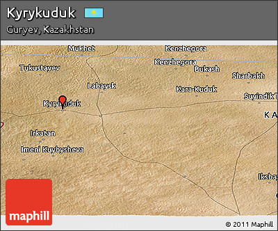 Satellite Panoramic Map of Kyrykuduk
