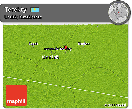 Physical 3D Map of Terekty