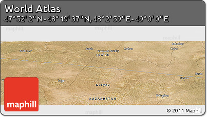 Satellite Panoramic Map of the Area around 48° 5' 50" N, 48° 31' 29" E