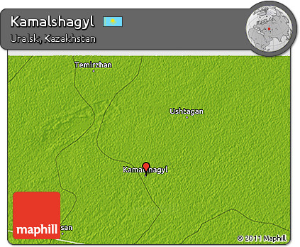 Physical 3D Map of Kamalshagyl
