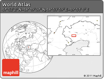 Blank Location Map of the Area around 48° 5' 50" N, 49° 22' 30" E