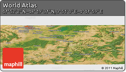 Satellite Panoramic Map of the Area around 48° 5' 50" N, 4° 19' 30" E