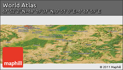 Satellite Panoramic Map of the Area around 48° 5' 50" N, 4° 19' 30" E