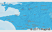 Political 3D Map of the area around 48° 5' 50" N, 4° 10' 30" W