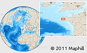 Shaded Relief Location Map of the area around 48° 5' 50" N, 4° 10' 30" W