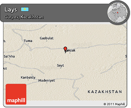 Shaded Relief Panoramic Map of Lays