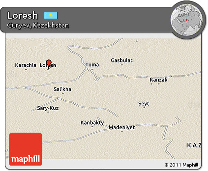 Shaded Relief Panoramic Map of Loresh