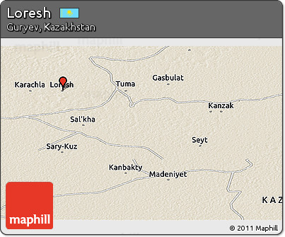 Shaded Relief Panoramic Map of Loresh
