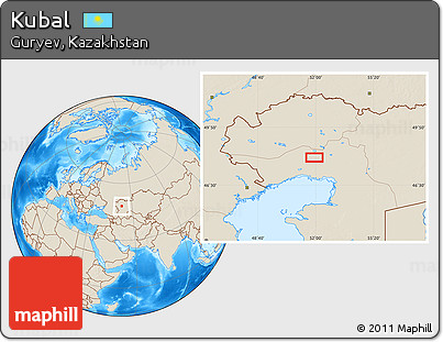 Shaded Relief Location Map of Kubal