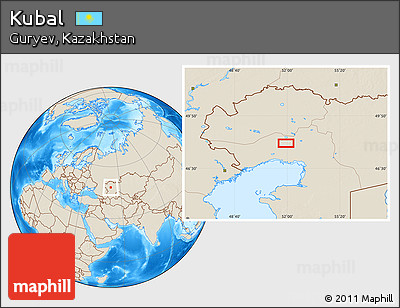 Shaded Relief Location Map of Kubal