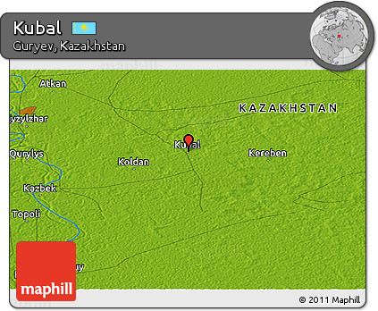 Physical Panoramic Map of Kubal