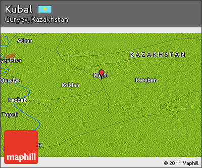 Physical Panoramic Map of Kubal