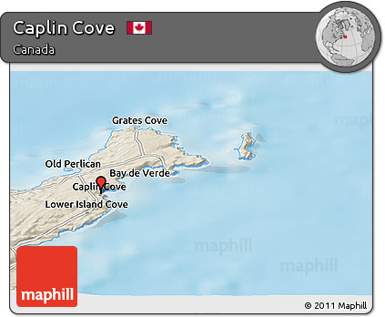 Shaded Relief Panoramic Map of Caplin Cove